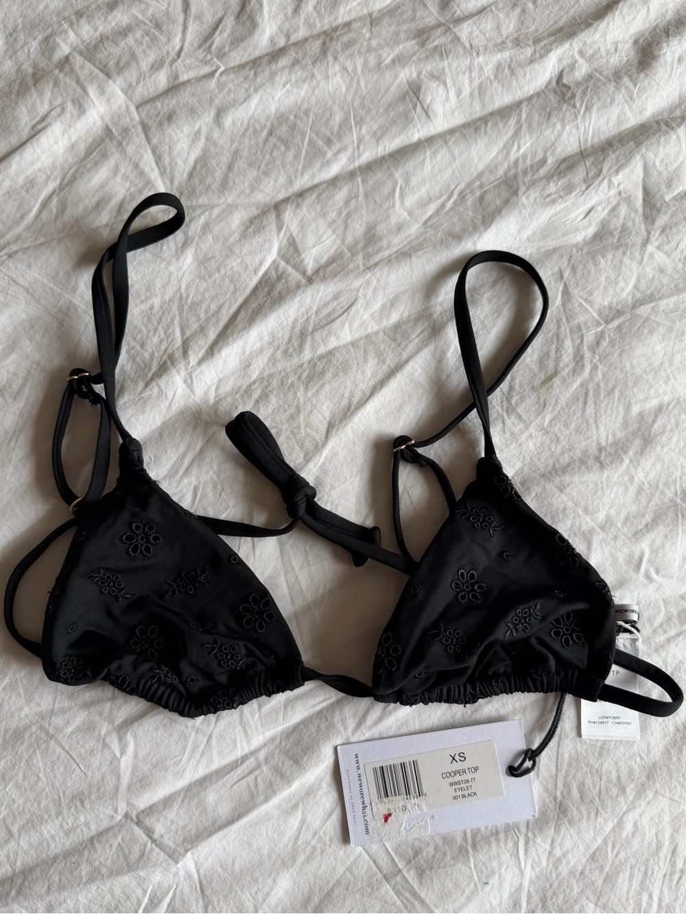 WEWOREWHAT Black Cooper Bikini Top